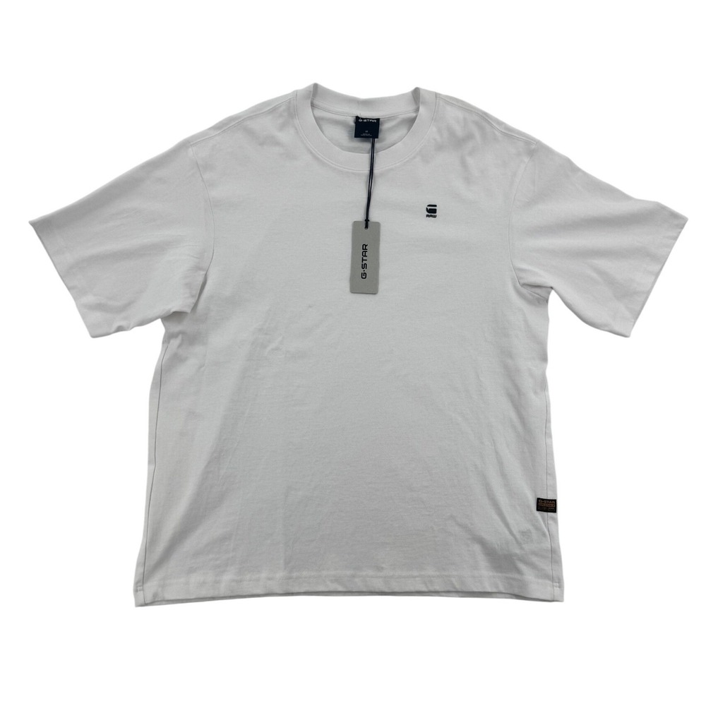 NWT G-Star RAW Boxy RT T-Shirt Mens M White Organic Cotton Dry Jersey Tee